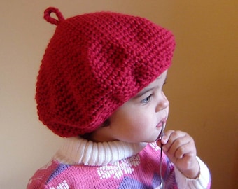 PDF Instant Download Crochet Pattern No 084 French Style Beret Hat All sizes Baby Toddler Child Teen Adult