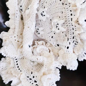 Patroon gehaakte babydeken, paashaasdeken, Afghaans konijntje met franjes, #314, pdf-breipatronen, inbakerdeken, kinderwagendeken afbeelding 14