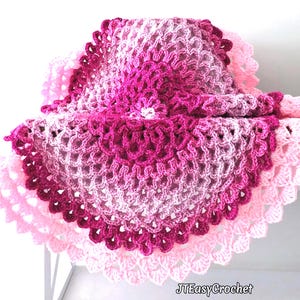 Crochet Pattern & VIDEO, Endless Dahlia Blanket or Rug, Flower Blanket Crochet PDF, Watermelon Round Blanket DIY, Cottagecore Boho Gift Idea