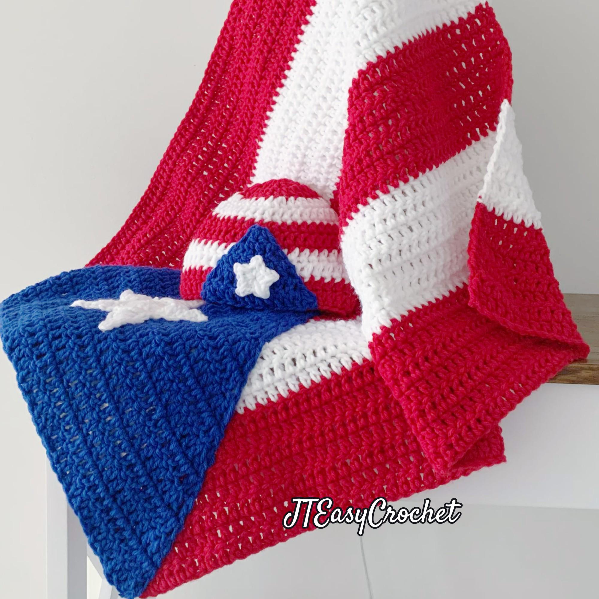 Puerto Rico Flag Baby Blanket Crochet Pattern, PDF Instant Download ...