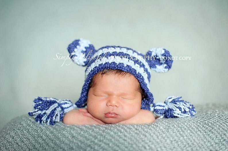 PDF Instant Download Easy Crochet Pattern no 104 Striped Monkey Hat All sizes from Newborn to Adult image 3