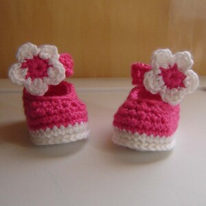 PDF Instant Download Crochet Pattern No 090 Pink Baby Shoes Sizes Preemie, 0 3 6 9 12 months image 4