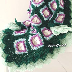 Owl Crochet Blanket, Crochet Bird Baby Blanket, Owl Afghan Pattern, PDF Crochet Pattern, Green Crochet Blanket, #354, Crochet Granny Sq, 3D