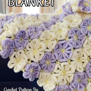 Mönster för Happy Daisy-filt, virkad blomsterfilt, PDF-mönster, blommig babyfilt, direktnedladdning, filt, barnrumsöverkast bild 12