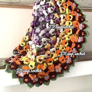 Viola Baby Blanket Pattern, Crochet Flower Blanket, Pdf Pattern, Floral Baby Afghan, Instant Download, Throw Blanket, Nursery Bed Cover