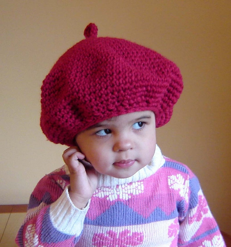 PDF Instant Download Crochet Pattern No 084 French Style Beret Hat All sizes Baby Toddler Child Teen Adult image 2