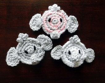 PDF Instant Download Easy Crochet Pattern No 126 Elephant Crochet Applique