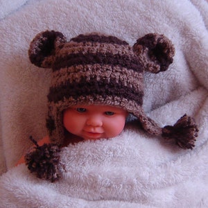 PDF Instant Download Easy Crochet Pattern no 104 Striped Monkey Hat All sizes from Newborn to Adult image 5