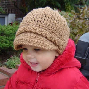 PDF Instant Download Crochet Pattern No 056 Newsboy Cap All sizes baby toddler child adult image 2