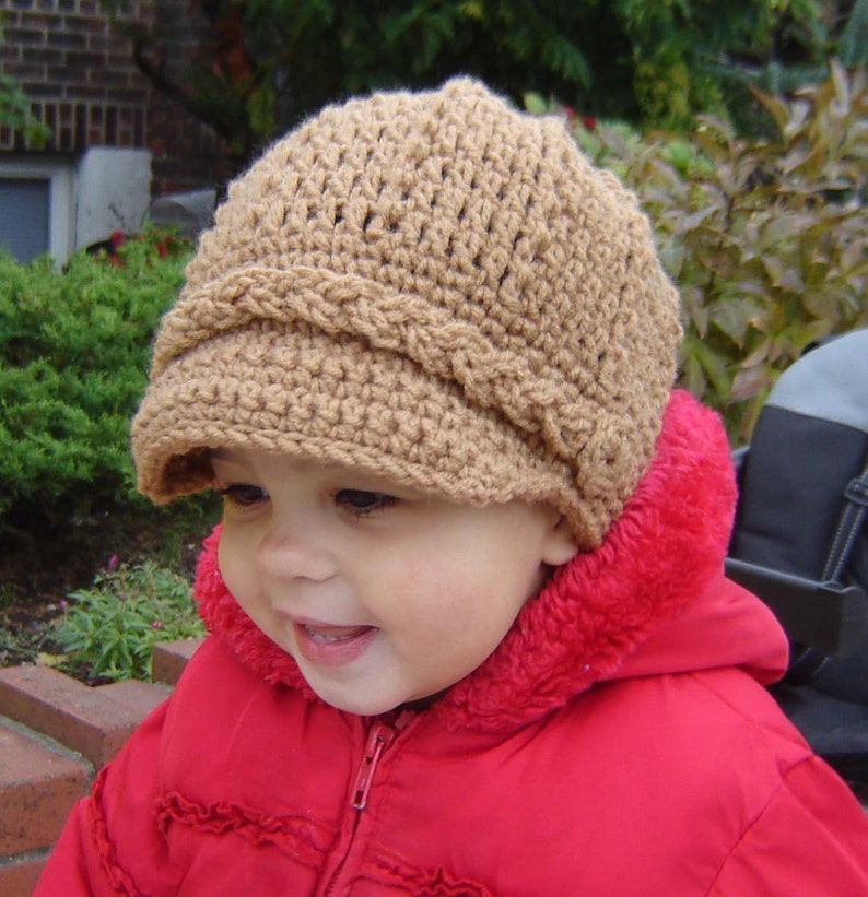 PDF Instant Download Crochet Pattern No 056 Newsboy Cap All sizes baby toddler child adult image 2