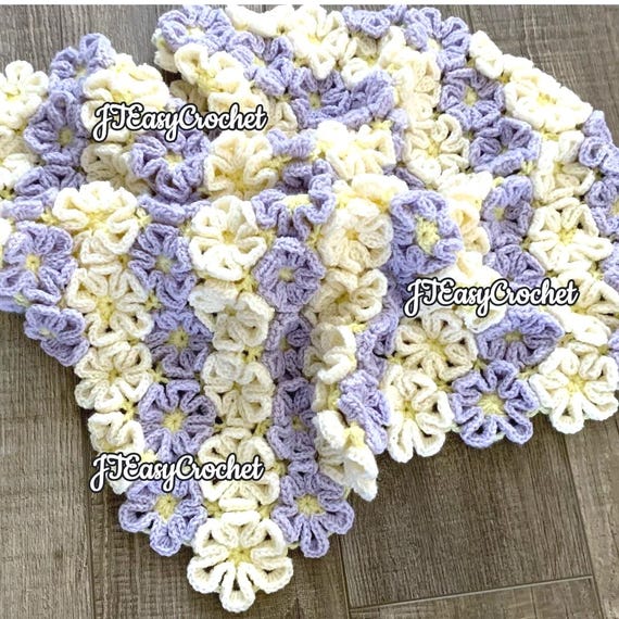 Happy Daisy Baby Blanket Pattern, Crochet Flower Blanket, Pdf Pattern,Floral Baby Afghan, Instant Download, Throw Blanket, Nursery Bed Cover
