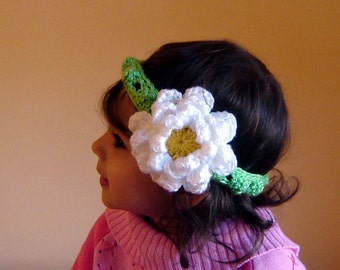 PDF Instant Download Crochet Pattern No 087 Big Flower Headband All sizes