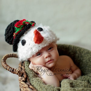 PDF Instant Download Easy Crochet Pattern No 237 Snowman photo prop sizes preemie, newborn. 0-3, 3-6 months image 2