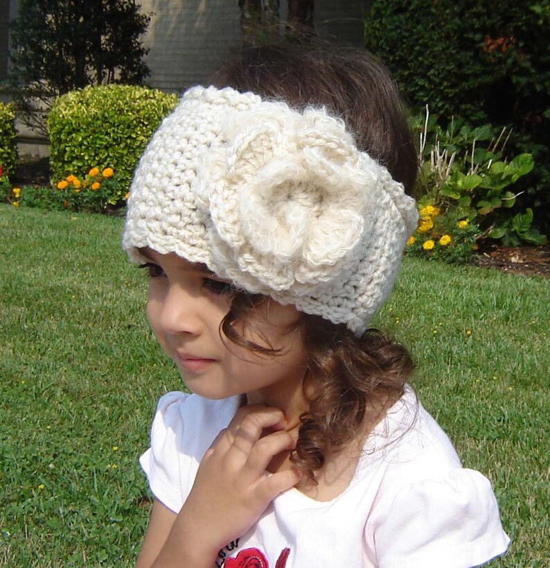PDF Instant Download Crochet Pattern No 020 Ruffled Flower Headband image 2