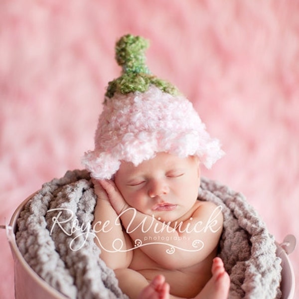 Pink Bell Hat Baby Crochet Pattern, Newborn Flower Hat, Crochet Tulip Hat, Newborn Photo Prop Pattern, Preemie Crochet Pattern, Bucket Cap