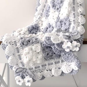 Baby Decke Muster, Oma Quadrat Decke häkeln, Pdf Muster, Floral Baby Afghan, Sofort Download, Decke, Bettdecke