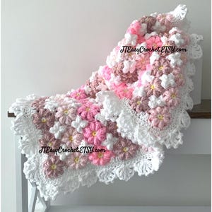 beautiful crochet flower baby blanket