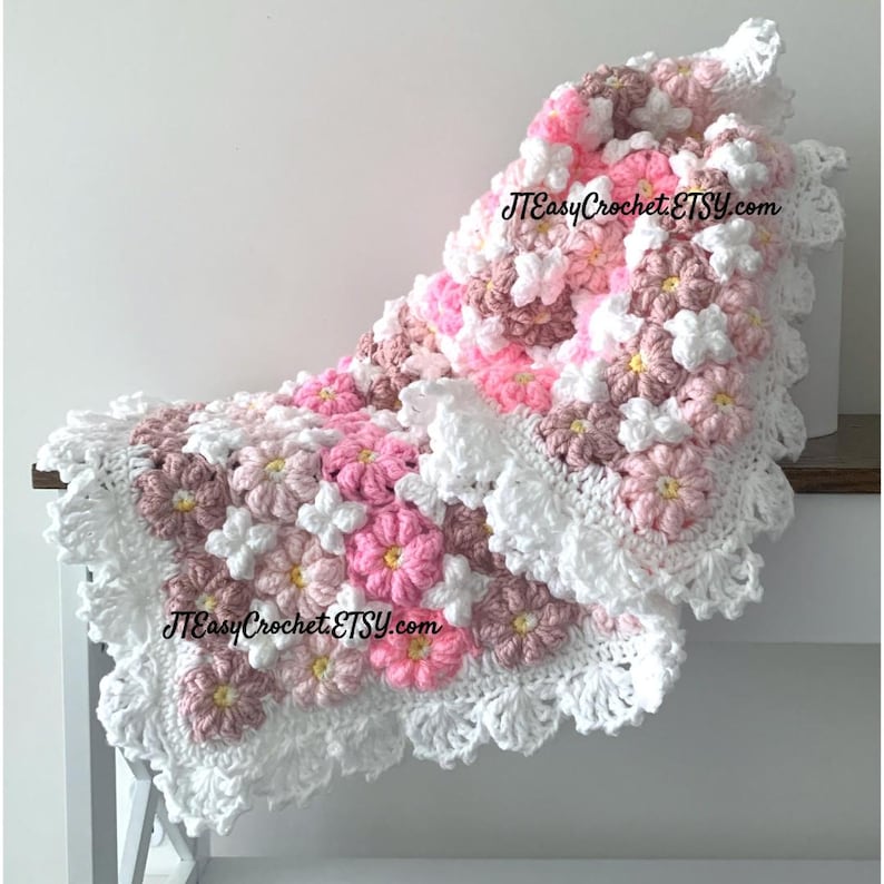beautiful crochet flower baby blanket