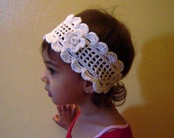 PDF Instant Download Easy Crochet Pattern No022 White Lace Headband