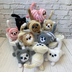 Cats Crochet Patterns Set 4 in 1 & 3 VIDEOS Amigurumi Toy Pattern, Cat Lover Gift Persian Kitten Crochet Pattern Bundle PDF Instant Download
