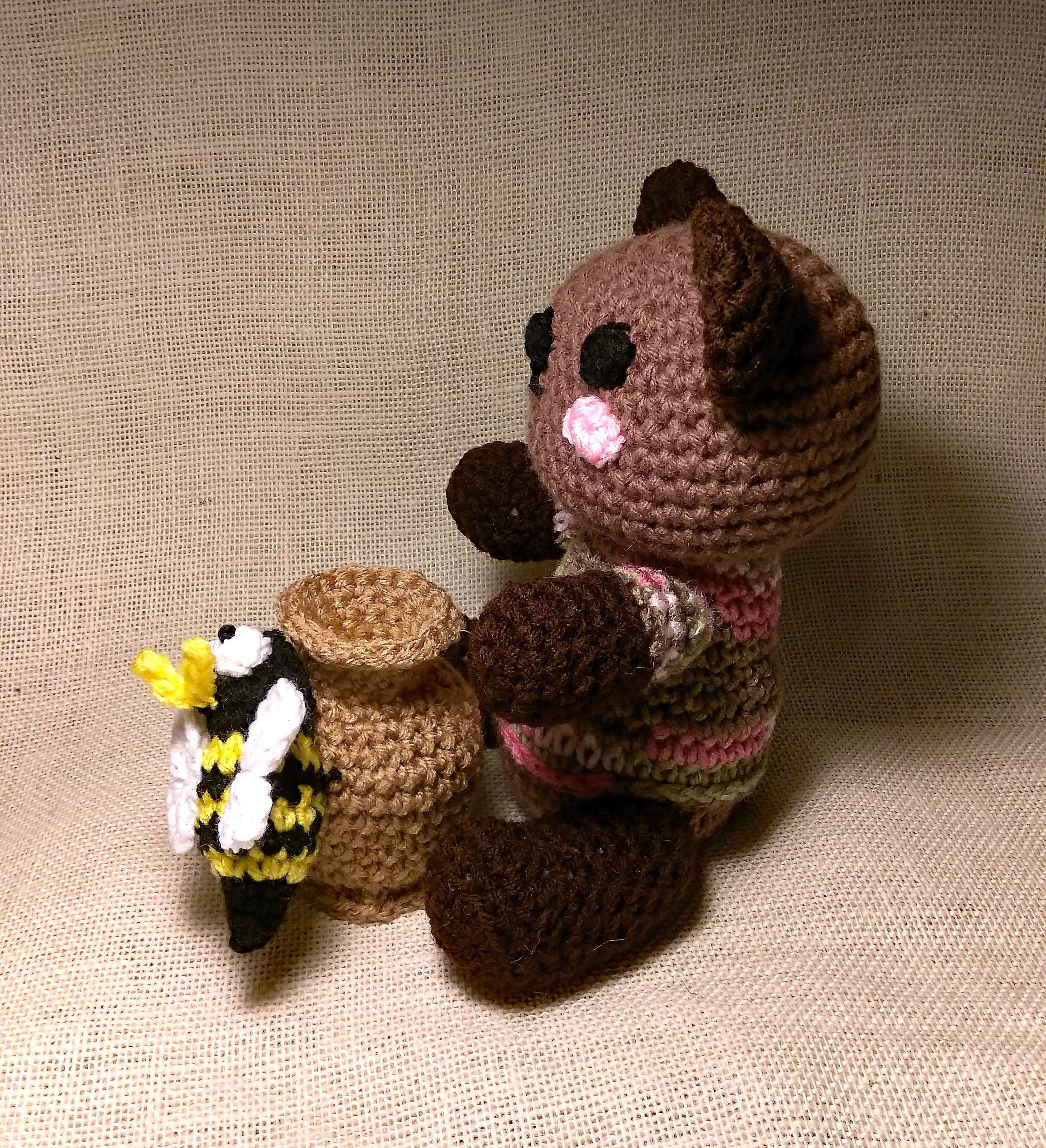 Teddy Bear Bee and Honeyjar Crochet Pattern PDF USA Terms Etsy