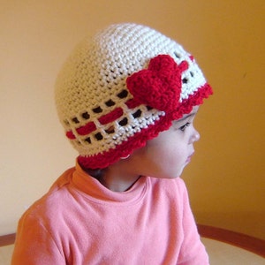 PDF Instant Download Crochet Pattern No 088 Red Rose or Heart Beanie All sizes Preemie Baby Toddler Child Teen Adult image 3