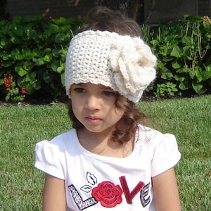 PDF Instant Download Crochet Pattern No 020 Ruffled Flower Headband image 1