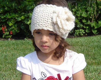 PDF Instant Download Crochet Pattern No 020 Ruffled Flower Headband