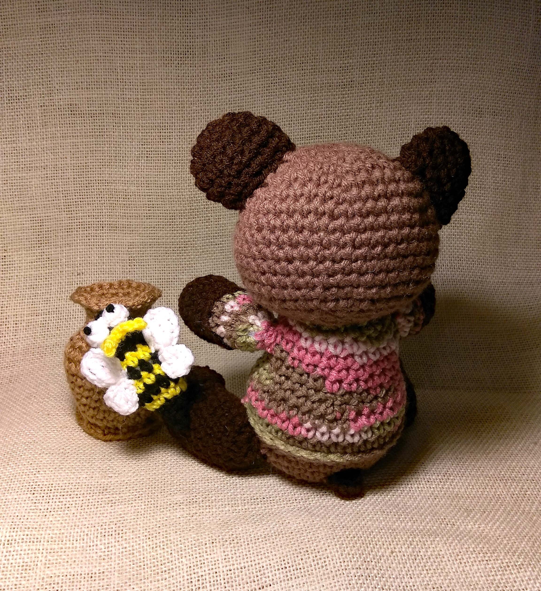 Teddy Bear Bee and Honeyjar Crochet Pattern PDF USA Terms Etsy