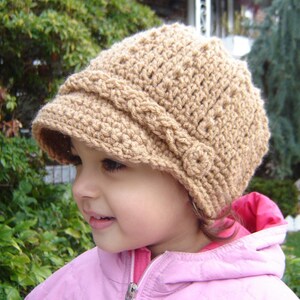 PDF Instant Download Crochet Pattern No 056 Newsboy Cap All sizes baby toddler child adult image 3
