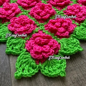 Rose Baby Blanket Pattern and Video Tutorial, Crochet Flower Blanket ...
