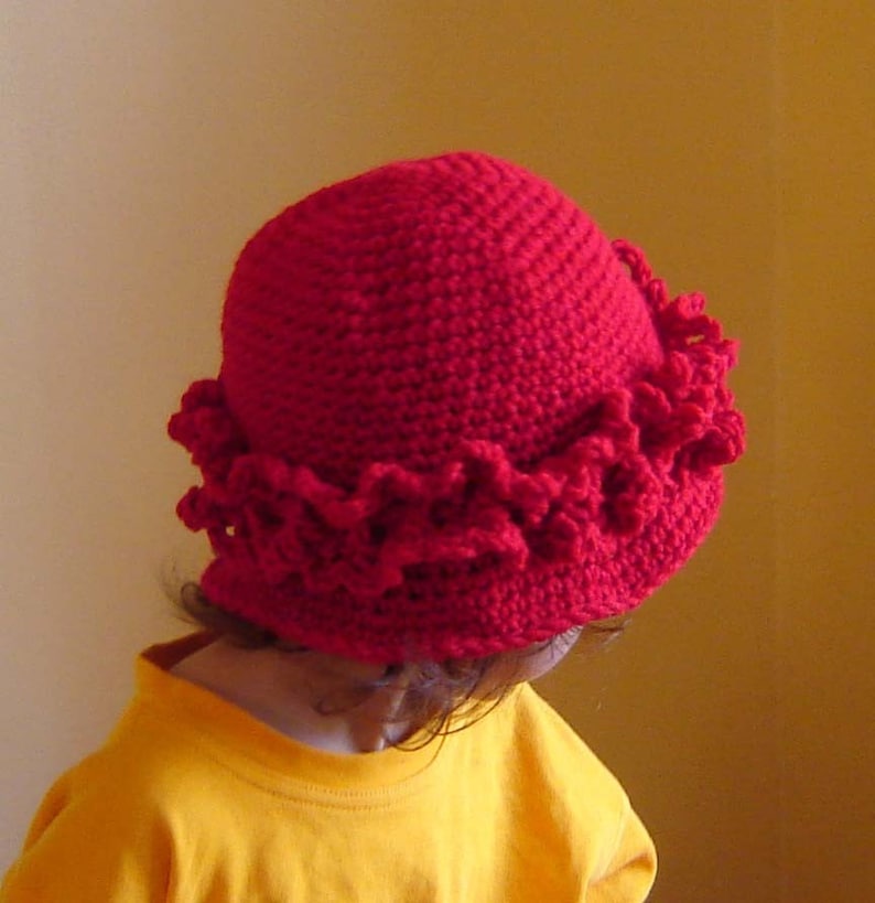 PDF Instant Download Easy Crochet Pattern No 081 Vintage Style Red Cloche All sizes Baby Toddler Child Adult image 4