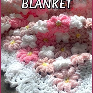 Patroon bloemenweide babydeken, gehaakte bloemendeken, pdf-patroon, bloemen baby Afghaans, instant download, deken gooien, bedovertrek afbeelding 14
