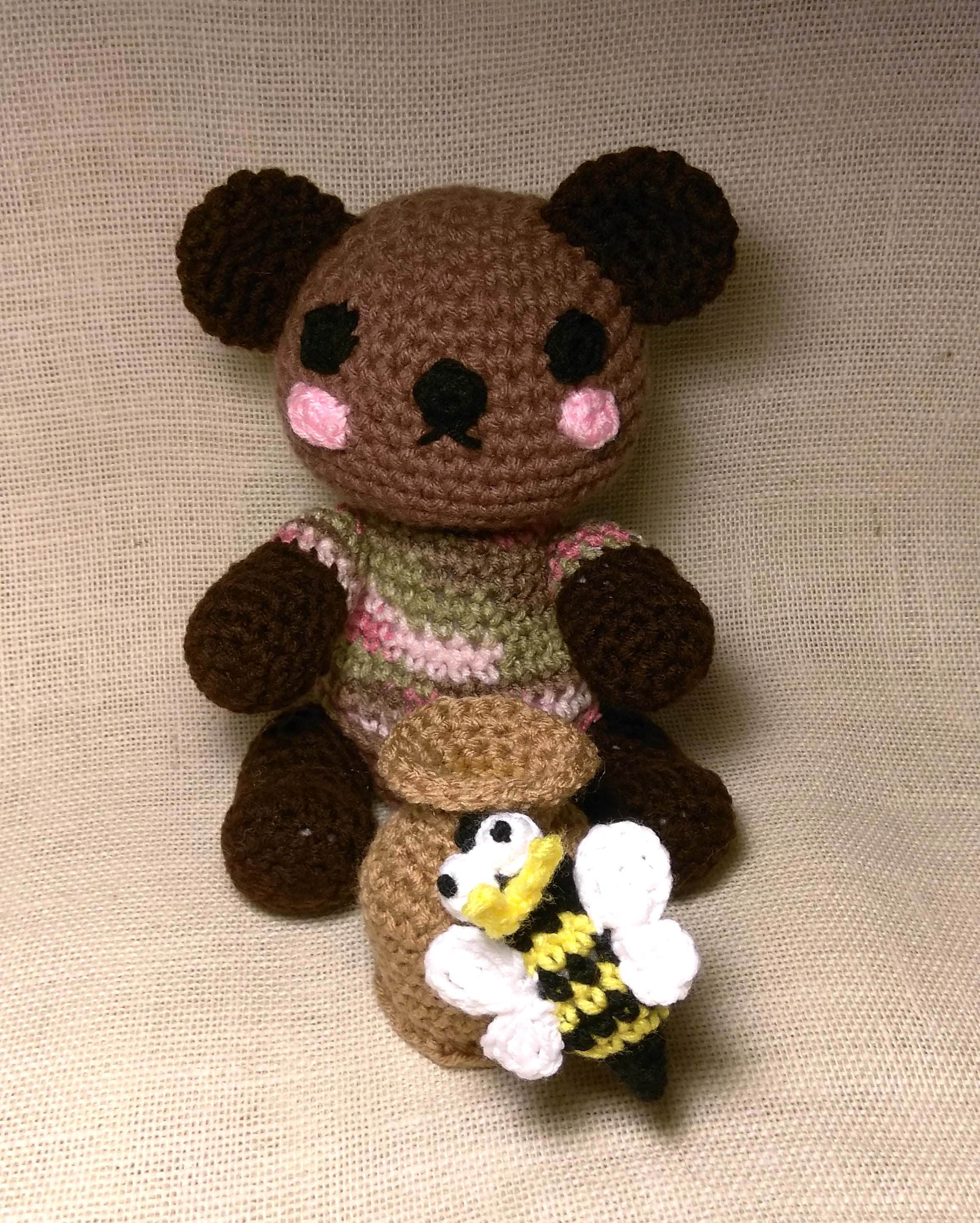 Teddy Bear Bee and Honeyjar Crochet Pattern PDF USA Terms Etsy
