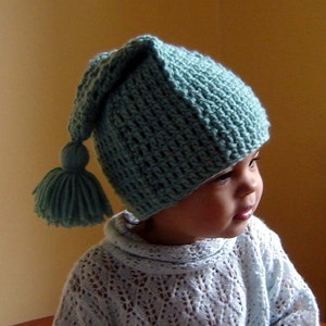 PDF Instant Download Easy Crochet Pattern No082 Green Tassel Hat All sizes Baby Toddler Child Adult image 5