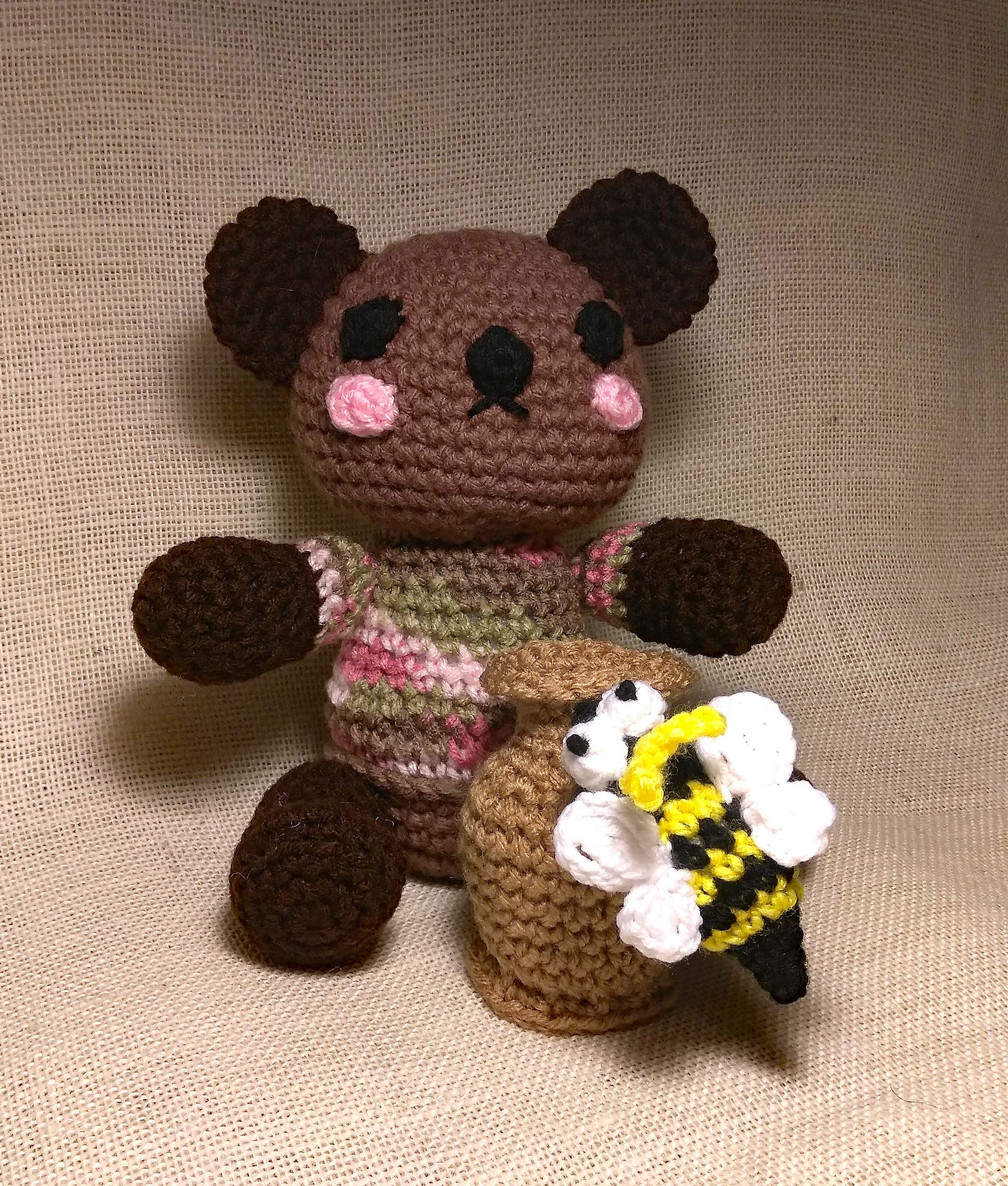 Teddy Bear Bee and Honeyjar Crochet Pattern PDF USA Terms Etsy