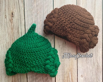Crochet Wig Hat, Princess Wig Pattern PDF Instant Download, Wig With Braids, Halloween Wig Pattern, Brown Buns Wig, Sky Princess Hair Wig