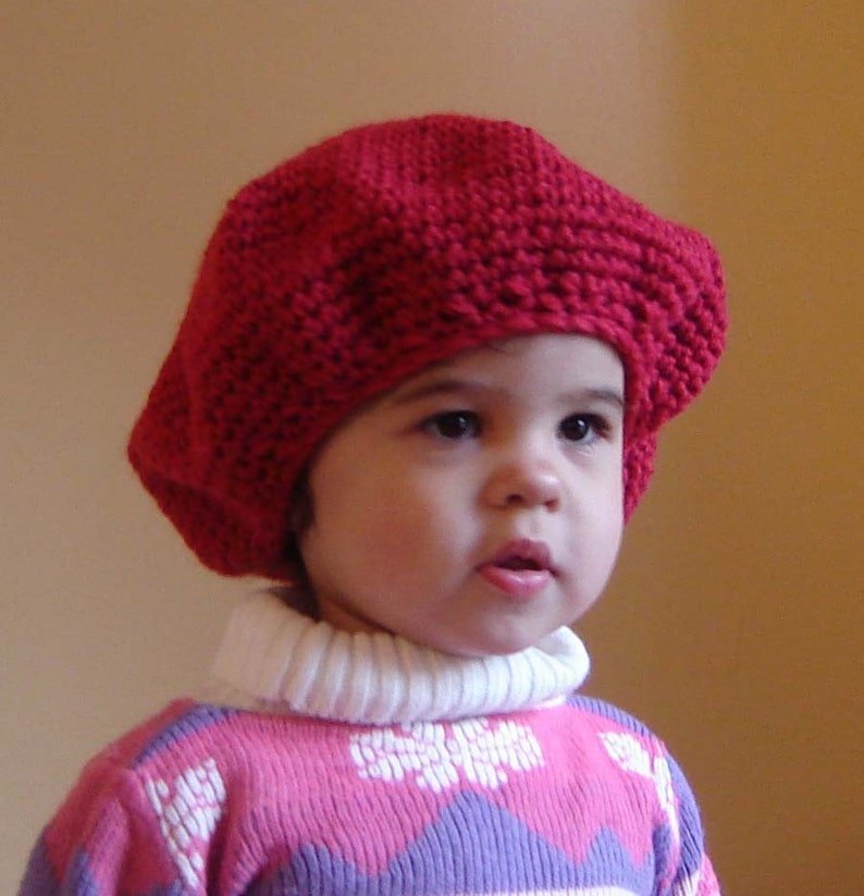 PDF Instant Download Crochet Pattern No 084 French Style Beret Hat All sizes Baby Toddler Child Teen Adult image 4