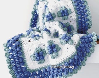 Granny Square Afghan Pattern, Fruit Baby Blanket, PDF Instant Download, Cottagecore Crochet Patterns, Boho Vintage Style Blueberry Lapghan