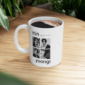 Bts Suga Mug for Armys, Kpop Coffee Cup, Ceramic Drinkware, Music Lover Gift, Bangtan Boys Fan Merchandise, Suga Bias Tea Mug