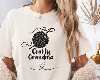 Crafty Grandma T-Shirt: Yarn, Knitting Design, Gift for Grandma