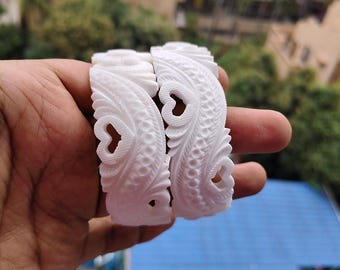 Bend Love Line Design Bengali Tire Sakha Pola Set for Women Shell