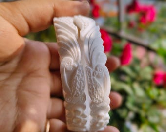 Handcrafted Peacock Shakha Pola Bangle Set - Conch Shell Bangles