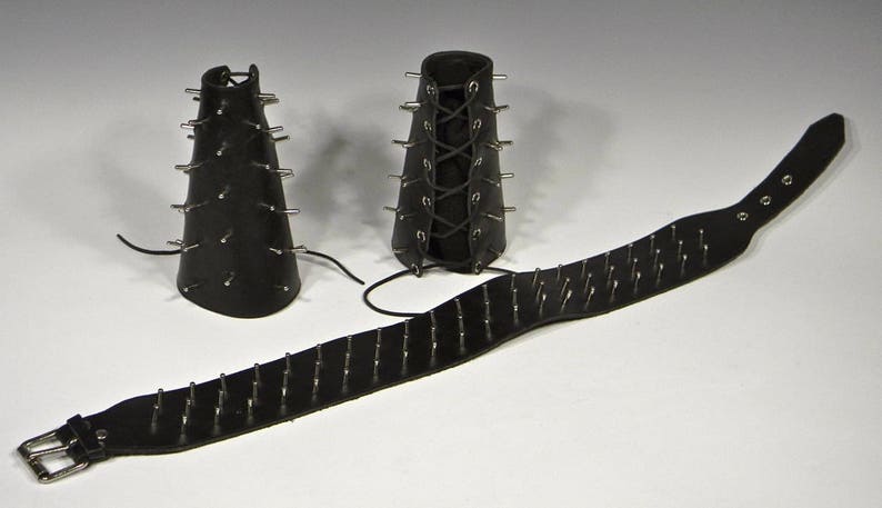 Arm Gauntlets Studded Belt Custom Leather Leather Accessories Gay Interest Cos Play Leather Fetish Costume Studded Leather