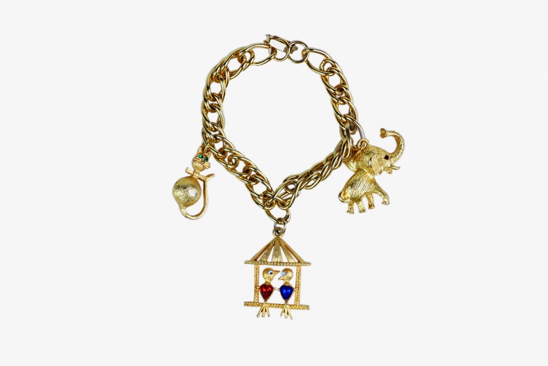 VINTAGE CHARM BRACELET House of Borvani Cat Charm Charm Etsy