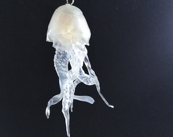 Pelagia jellyfish pendant on necklace