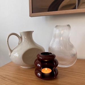 Ceramic Wax Melt Burner – Handmade Oil Burner, Vegan Friendly Home Decor, Scented Melts Warmer, Eco Friendly Gift Idea