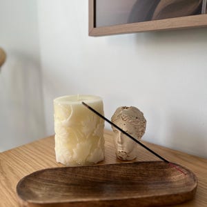 Handmade Mango Wood Incense Holder: Natural Home Decor Tray