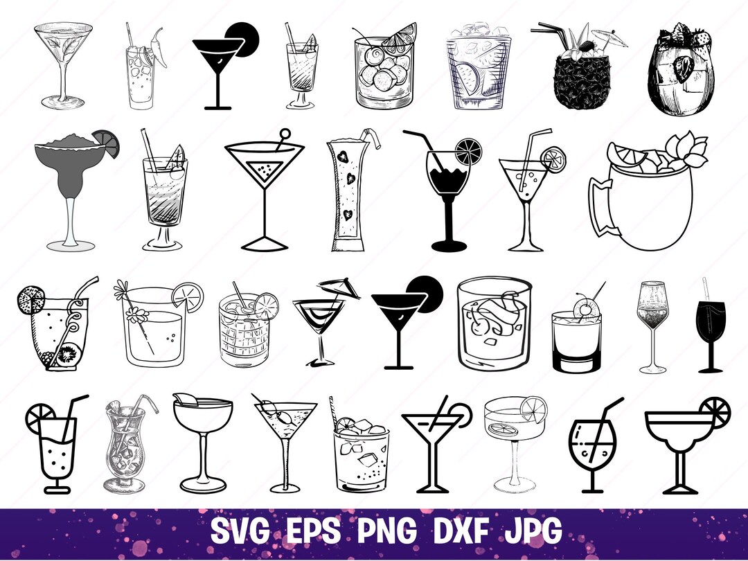 Cocktail SVG Bundle, Cocktail PNG Bundle, Cocktail Clipart, Cocktail ...