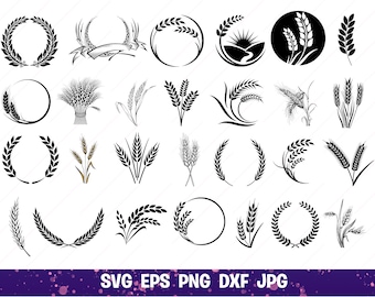 Ears of Wheat Svg, Grain svg, Wheat Silhouette, Wheat Clipart, svg for crciut, dxf for laser, svg for sublimation, dxf for cnc cutting